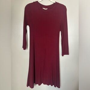 Burgundy Ribbed Dress